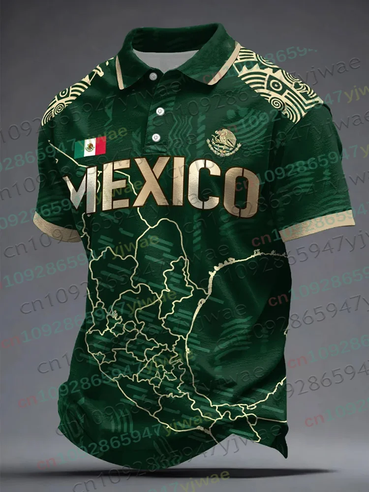 Mexico Special Football Jersey Men Women Casual Sport Breathable Top for Competition Training Polo Shirt Summer Parent-child Top