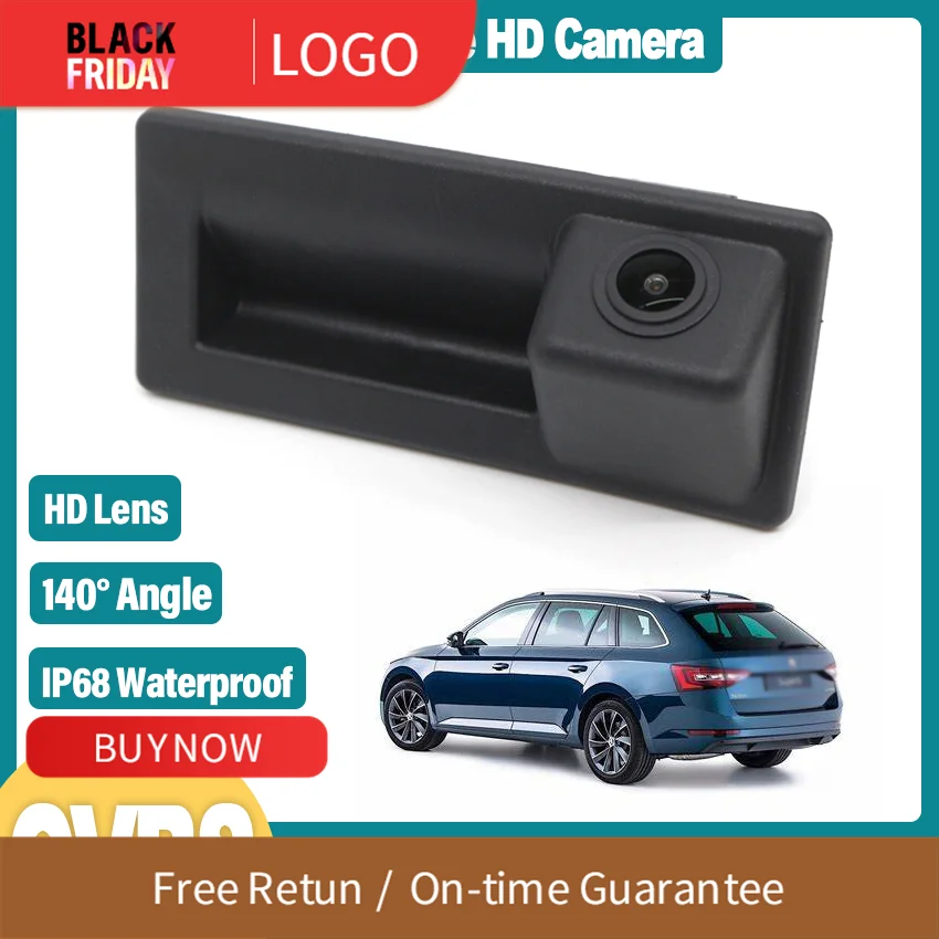 HD High quality Rear Backup Camera For Skoda Octavia Scout Combi Wagon A7 5E 2013~2019 Trunk Handle Camera Dynamic trajectory