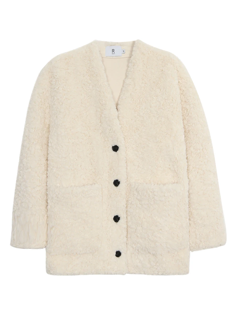 Red Celebri Studio Women's Bla V-Ne Fur Jaet Autumn Winter New Sle Cotton Coat Super Beautiful Commute Sle Long S...