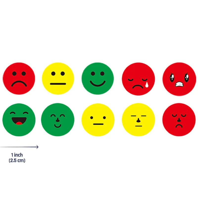 144-1440pcs Happy/Sad Smile Face Behavior Emotion Stickers 18 Styles Face Decals Behavior Chart Reward Stickers for Student Kids