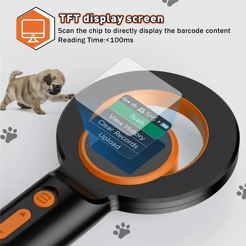 Bluetooth Pet Micro-Chip Reader,3-In-1(2.4Ghz Wireless+Bluetooth+USB) Animal Universal Microchip-Tag Reader Scanner-AT36