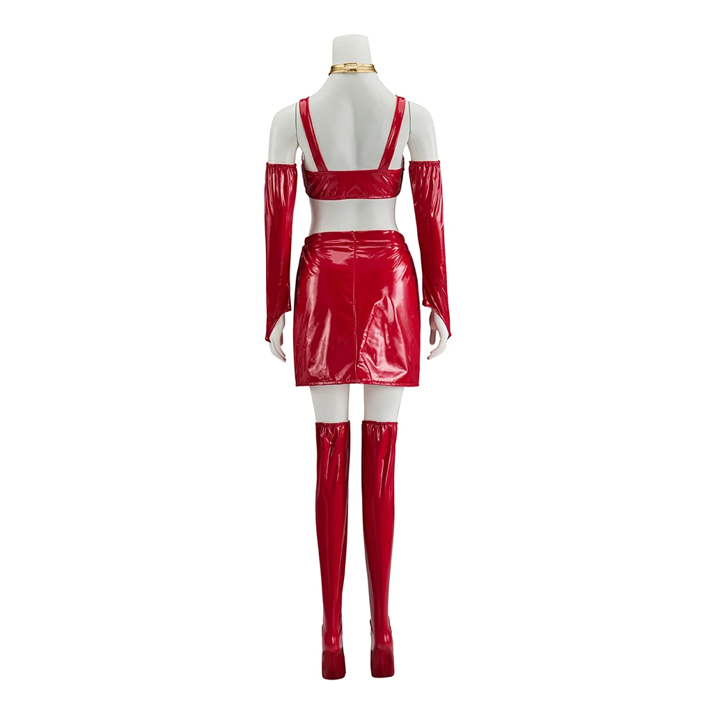 Bulla コスプレ衣装女性のセクシーなレッドトップスカートスーツハロウィンパーティーショードレス手がかり衣装