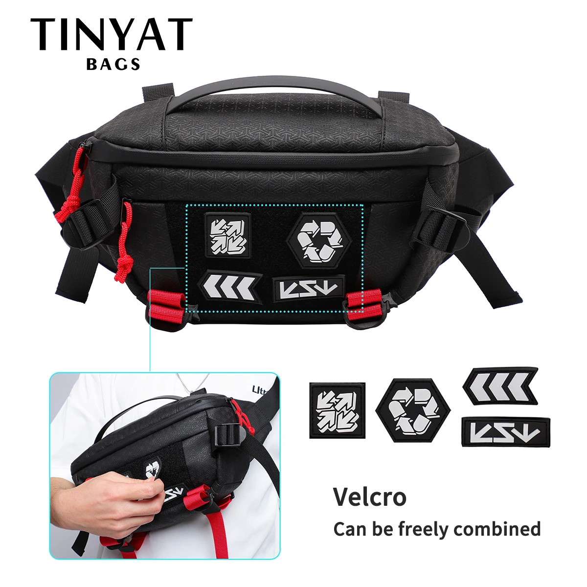 TINYAT-riñonera impermeable de gran capacidad para hombre, bolso de pecho deportivo, multifunción, para teléfono