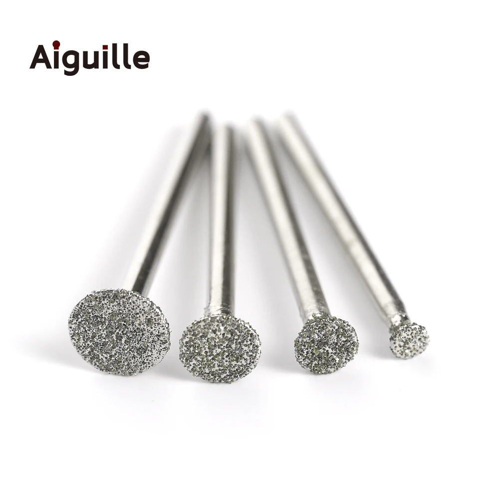 60 #10pcs Diamant Point De Meulage Pierre Jade Meulage Bits 4/5/6/8/10mm De Meulage Diamant Bavure Pierre travail Façonner Bits