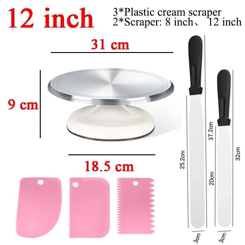 Rotating Cake Turntable Aluminium Alloy 10 Inch Revolving Cake Decorating Stand for Pastries Cupcakes and Cake Decorations