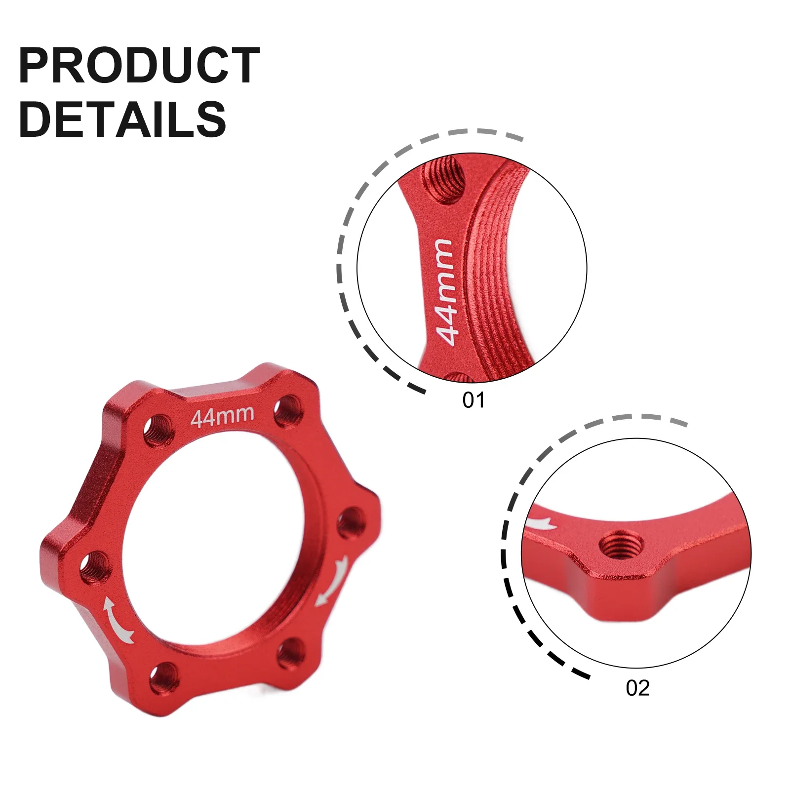 

Bike Bicycle Flange Adapter Cycling Rotary 1pc 44mm Disc Hub Parts Rotors Screw Supplies Threaded Aluminum Alloy