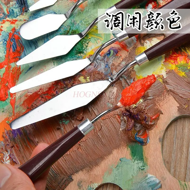5pcs Oil painting scraper,painting knife, scraper, pick blade, flat head,watercolor powder, acrylic pigment scraper