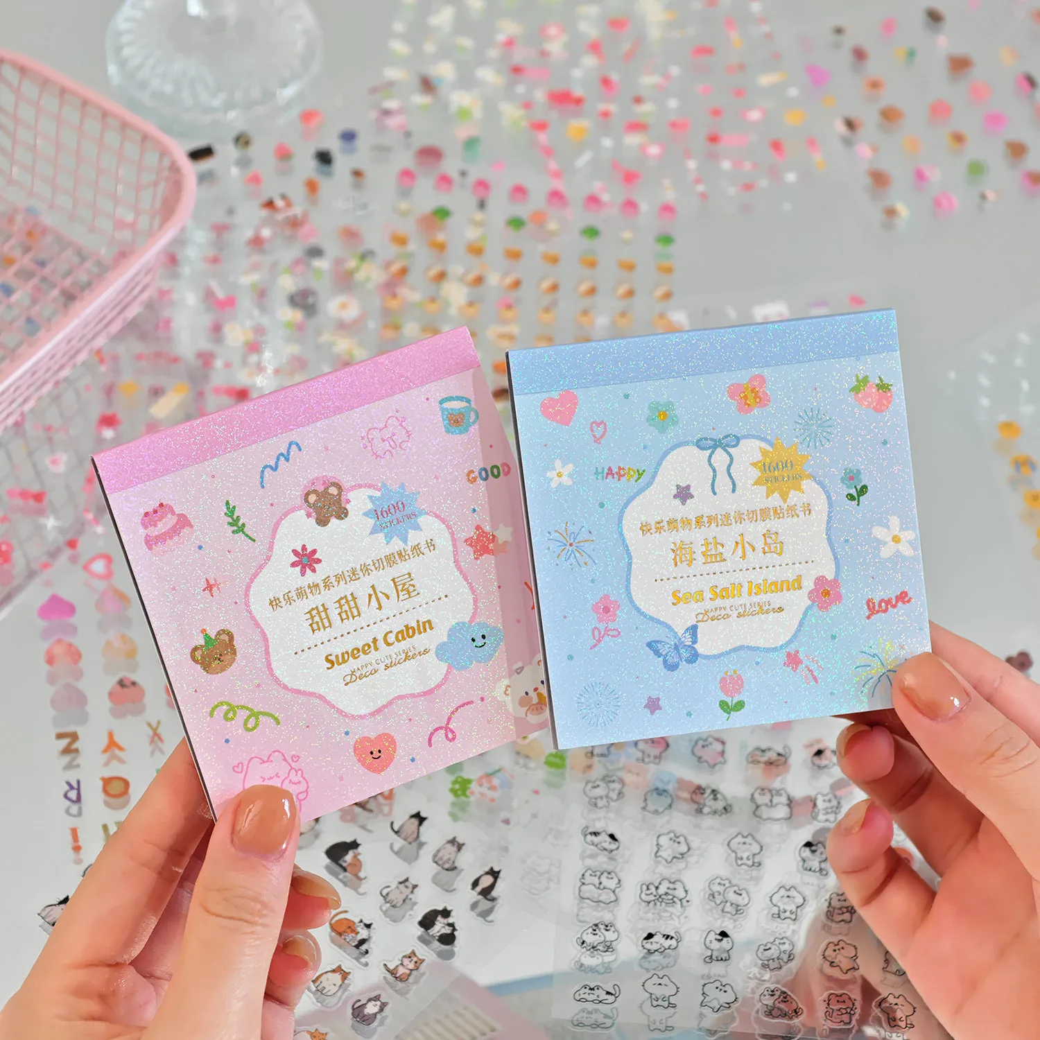 PET Die Cut Sticker Book Happy Cute Creatures Series Mini Deco Graffiti Stickers DIY Journal Nail Art Decor Stickers