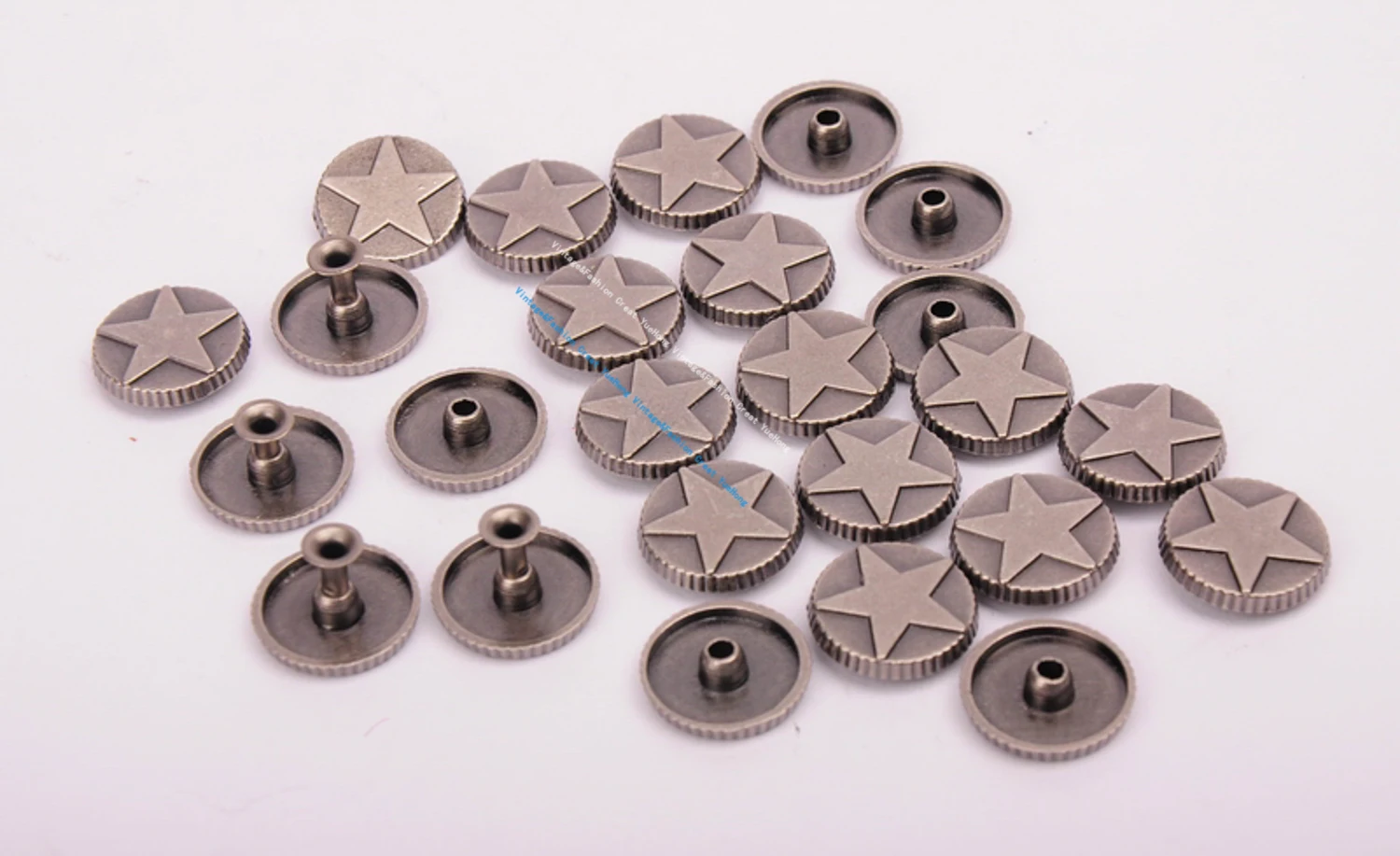 16MM lotto di 30 pezzi Round Stars rivetti borchie Conchos per cintura artigianale in pelle risultati della borsa artigianale