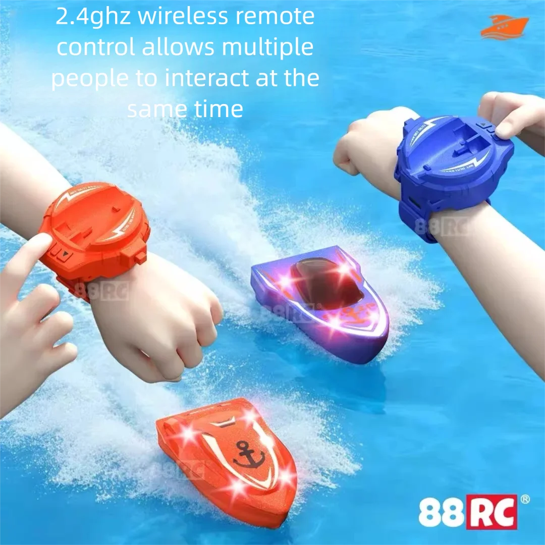 Portable Mini Catapult Boat, USB Rechargeable, Watch Controlled, Suitable for Indoor Use. Supports Multiplayer Game Mode.