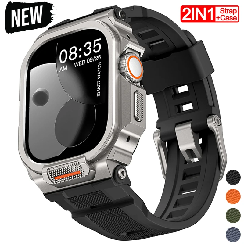 2in1-頑丈なメタルケース-シリコンストラップ-apple-watch-ultra-3-2-1-49mm-用-落下防止バンパースポーツバンド-iwatch-シリーズ-11-10-46mm-用