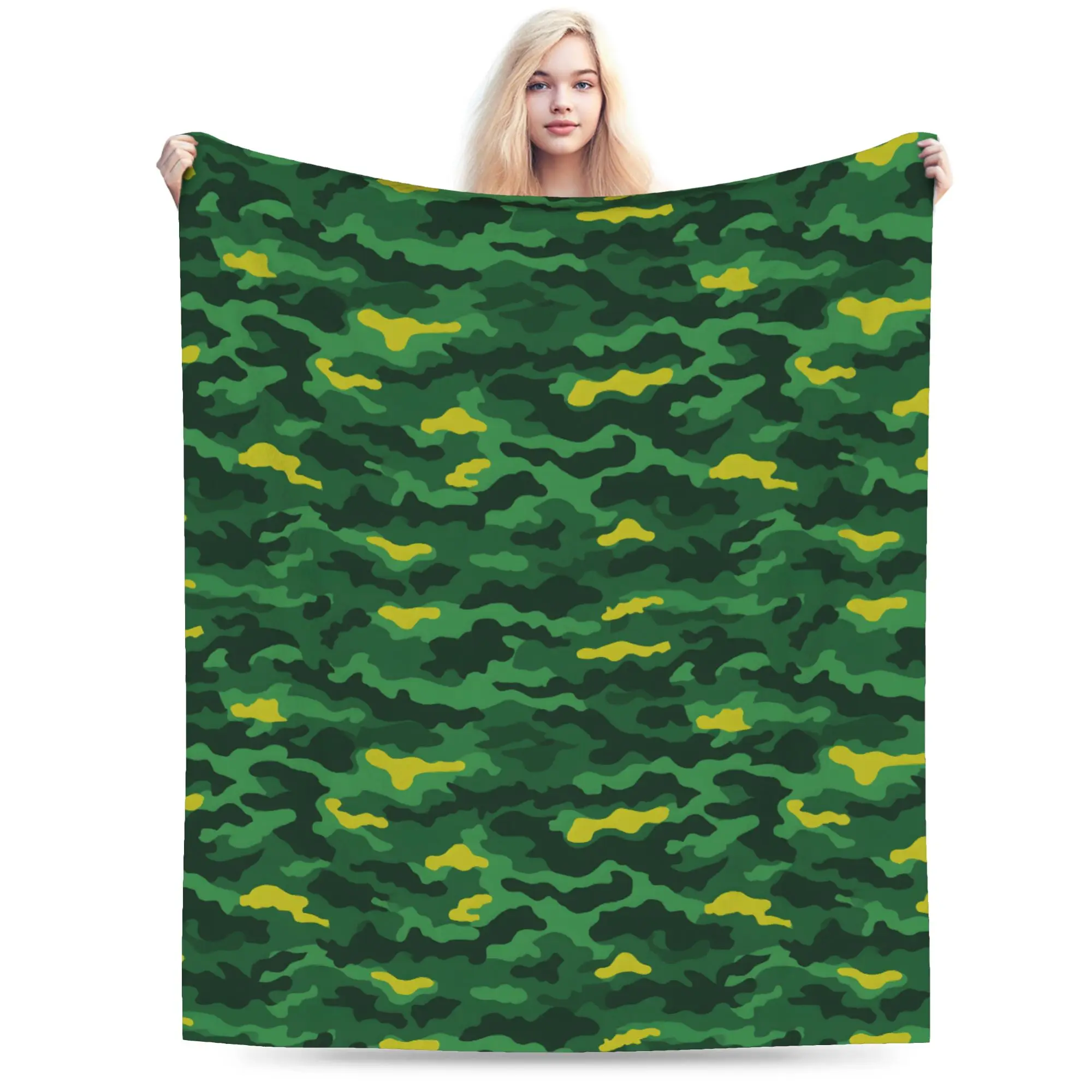 

Camo Camouflage Blankets Coral Fleece Plush Textile Decor Lightweight Thin Throw Blankets for Bedding Bedroom Rug Piece