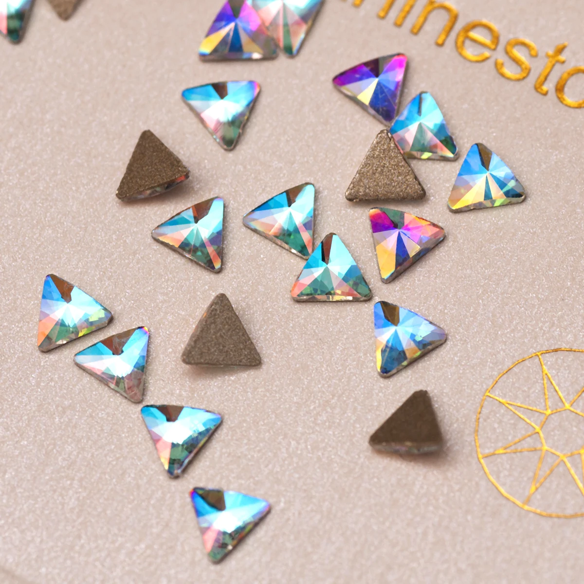 New Selling Nail Rhinestone 5mm triangular Flatback Crystal stones 20pcs For DIY Nail art Decoration