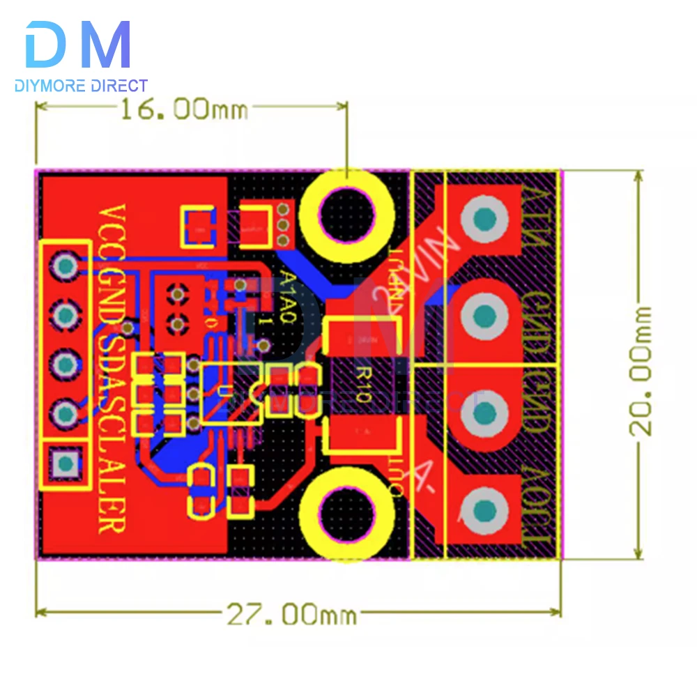 INA226 Monitor prądu napięciowego 0-36V 20A Tester Moduł czujnika monitorowania mocy IIC