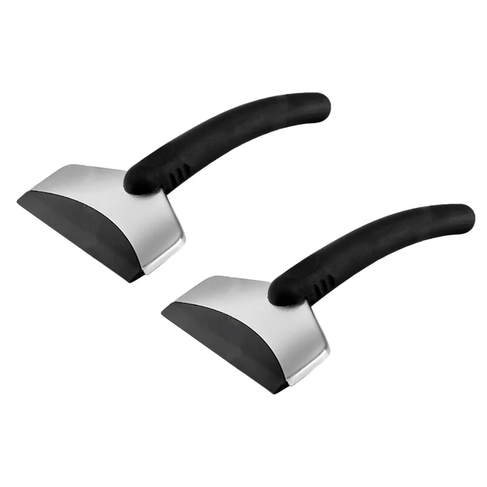 

2Pcs Premium Auto Ice Scraper Stainless Steel Snow Shovel No Scratch Windshield Frost Remover Contoured Handle Easy Use