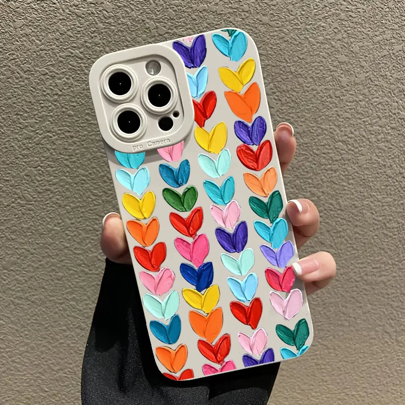 

Pop Shockproof Case For Xiaomi Mi 14 13 13T 12 12T 11T 11 Lite 5G Poco X6 M6 X5 F5 X3 Pro 4G Oil Painting Pink Love Heart Soft C