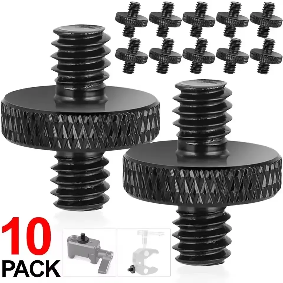 1-8Pcs 1/4 Male to 1/4 Male Threaded Tripod Screw Adapter for DSLR Mic Stand Camera Cage & Shoulder Mount Alloy 1/4'' Screws