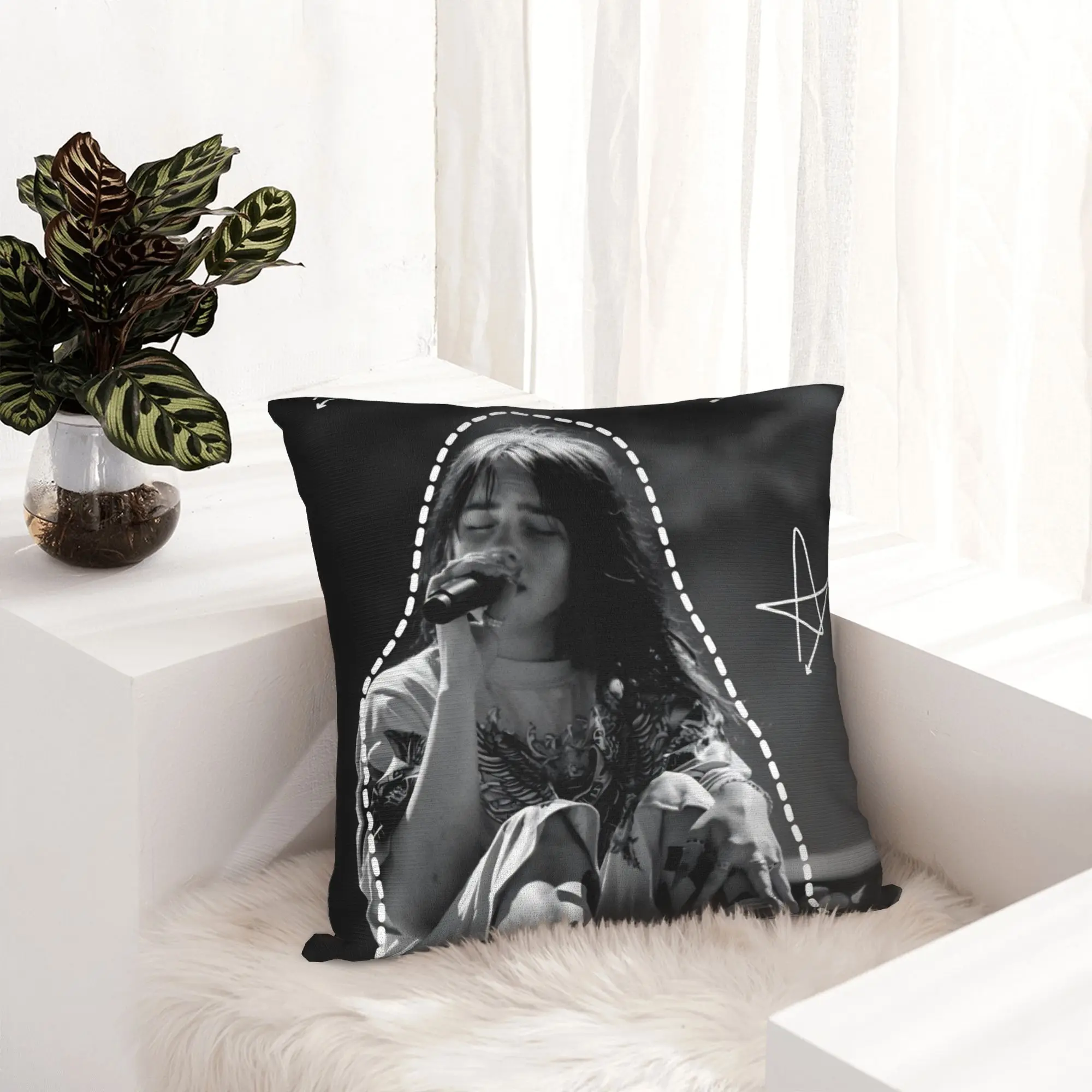Popular Singer B-Billies Pillowcase Printing Polyester Cushion Cover Decorative Throw Pillow Case Cover Bedroom Zipper