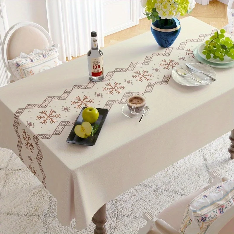 VIKAMA Nordic Minimalist Snowflake Design Tablecloth, Suitable For Use In Restaurants, Cafes, And Kitchen Home Decorations