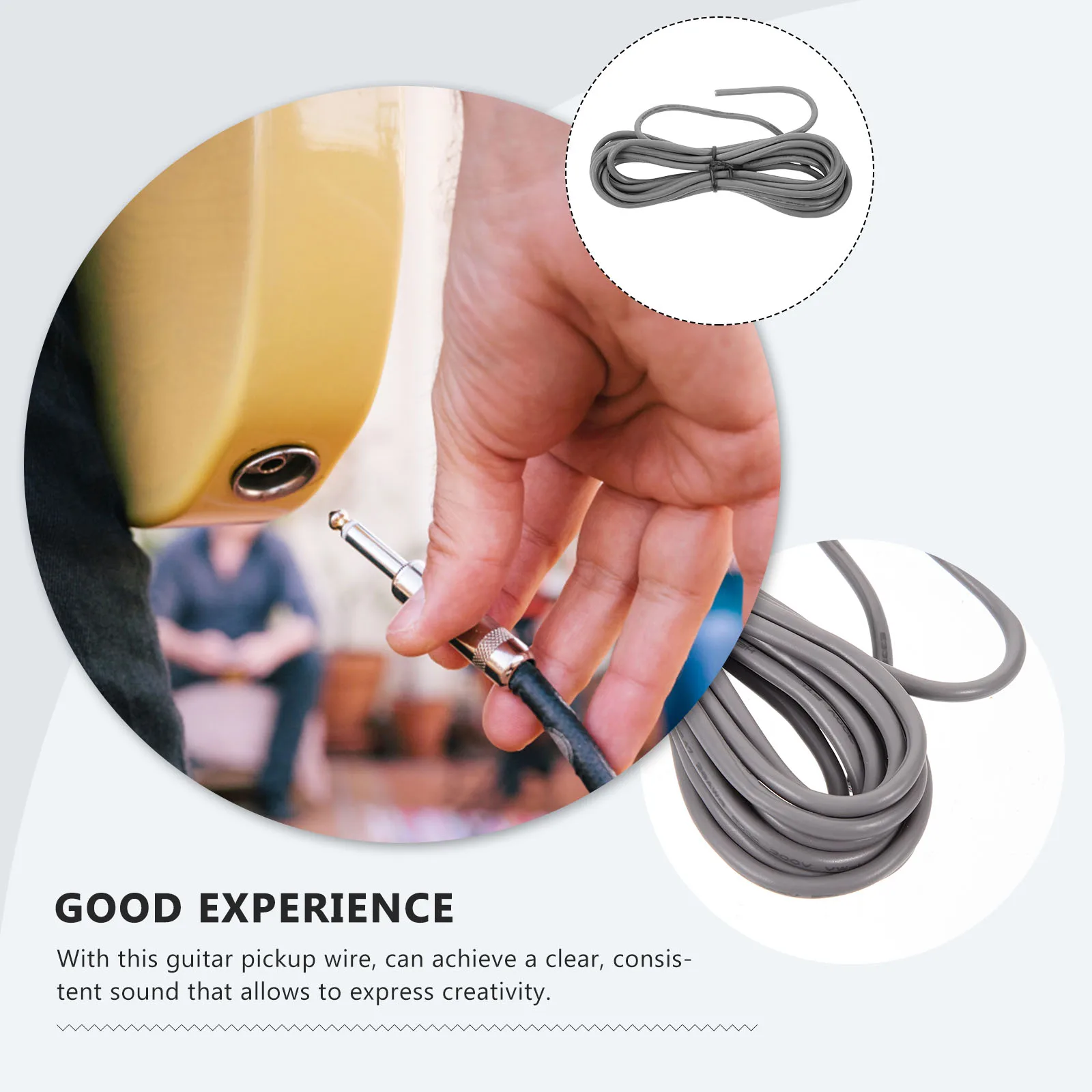 

Wire Replacement Cable Electric Acoustic Parts Rubber Coated Vintage Style Signal Stable Transmission Clear Sound Pickup