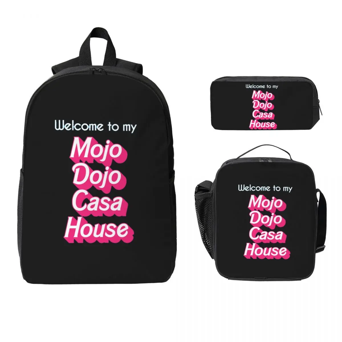

Mojo Dojo Casa House Backpack Boys Girls BookBag School Bag Computer Shoulder Bags 3ps Insulated Lunch Bag Pencil Case