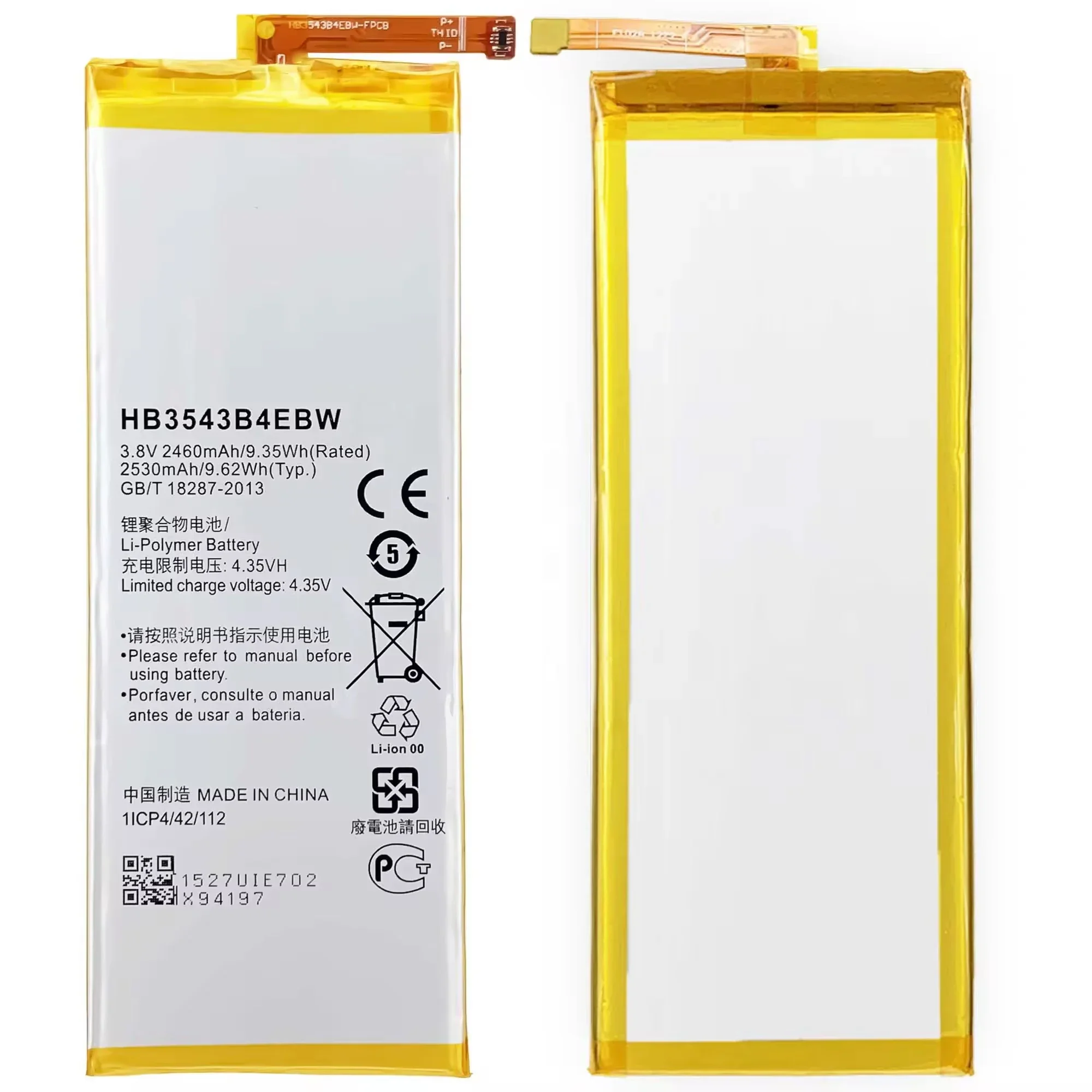 100% New Original Battery HB3543B4EBW  For HUAWEI P7 P7-L07 L09 L00 L10 L05 L11 Battery + Free Tools