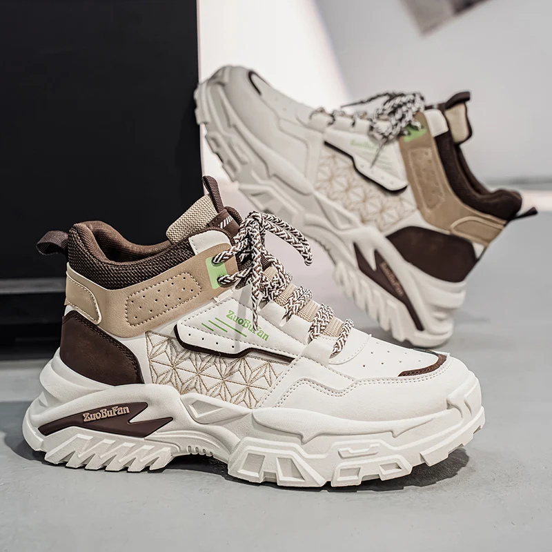 

Мужская мотоциклетная обувь, модные желтые ботинки с поворотными пуговицами, повседневные мужские ботильоны на платформе, уличная нескользящая рабочая обувь для мужчин