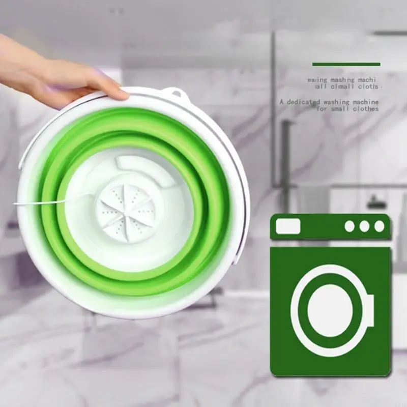 U1JE 휴대용 세탁기 접이식 버킷 와셔 4 출장 여행을위한 기어