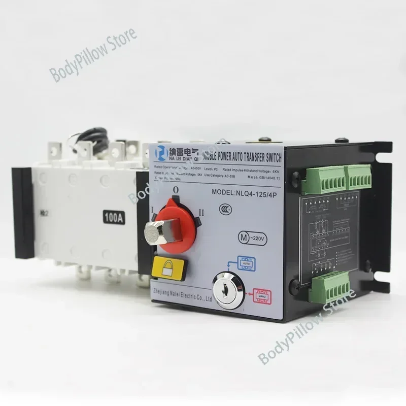 For ATS 4P 100A Miniature Circuit Breaker Dual Power Automatic Transfer Switch