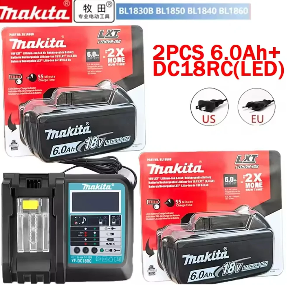 

Makita 18VBattery 6AH Li-ion Replacement LXT BL1860B BL1860 BL1850 BL1830 DHP482RFX9 BL1815 LXT400 for Cordless Drills