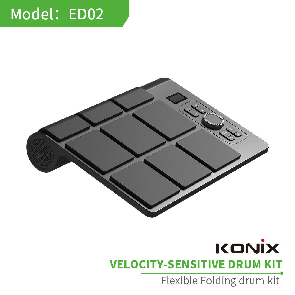 KONIX Electric Drum Set MIDI Function Electronic Rechargeable  Drum Desktop Drum Kit