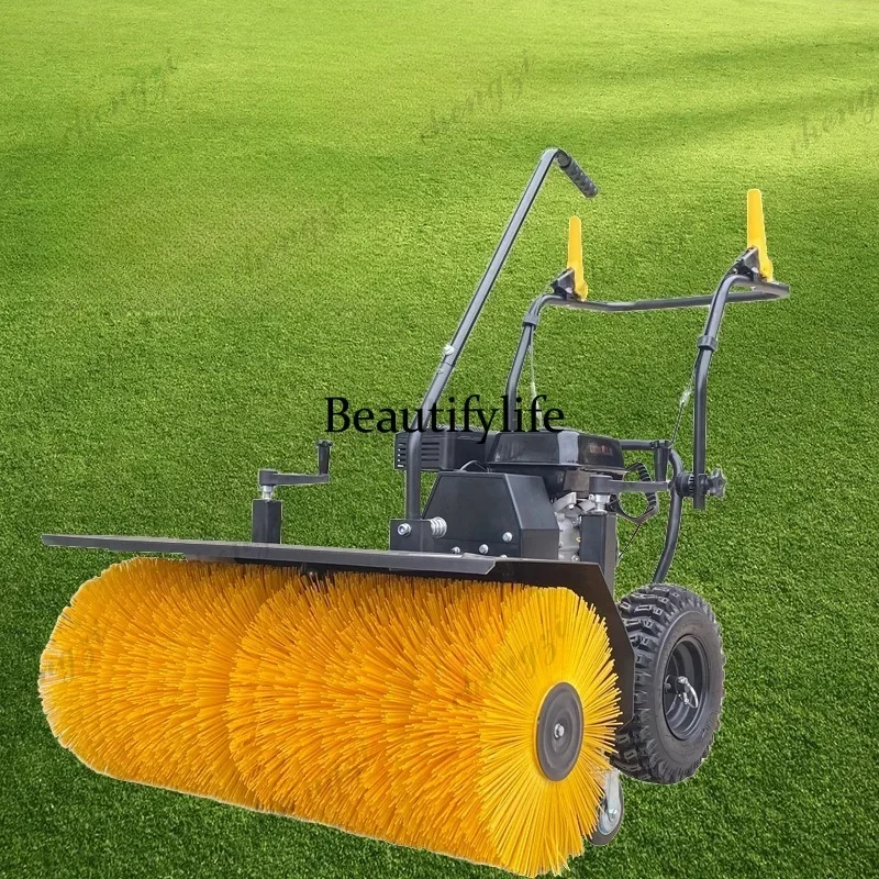 A172  Artificial turf combing machine for stadium electric start hand push small grass brushing machine