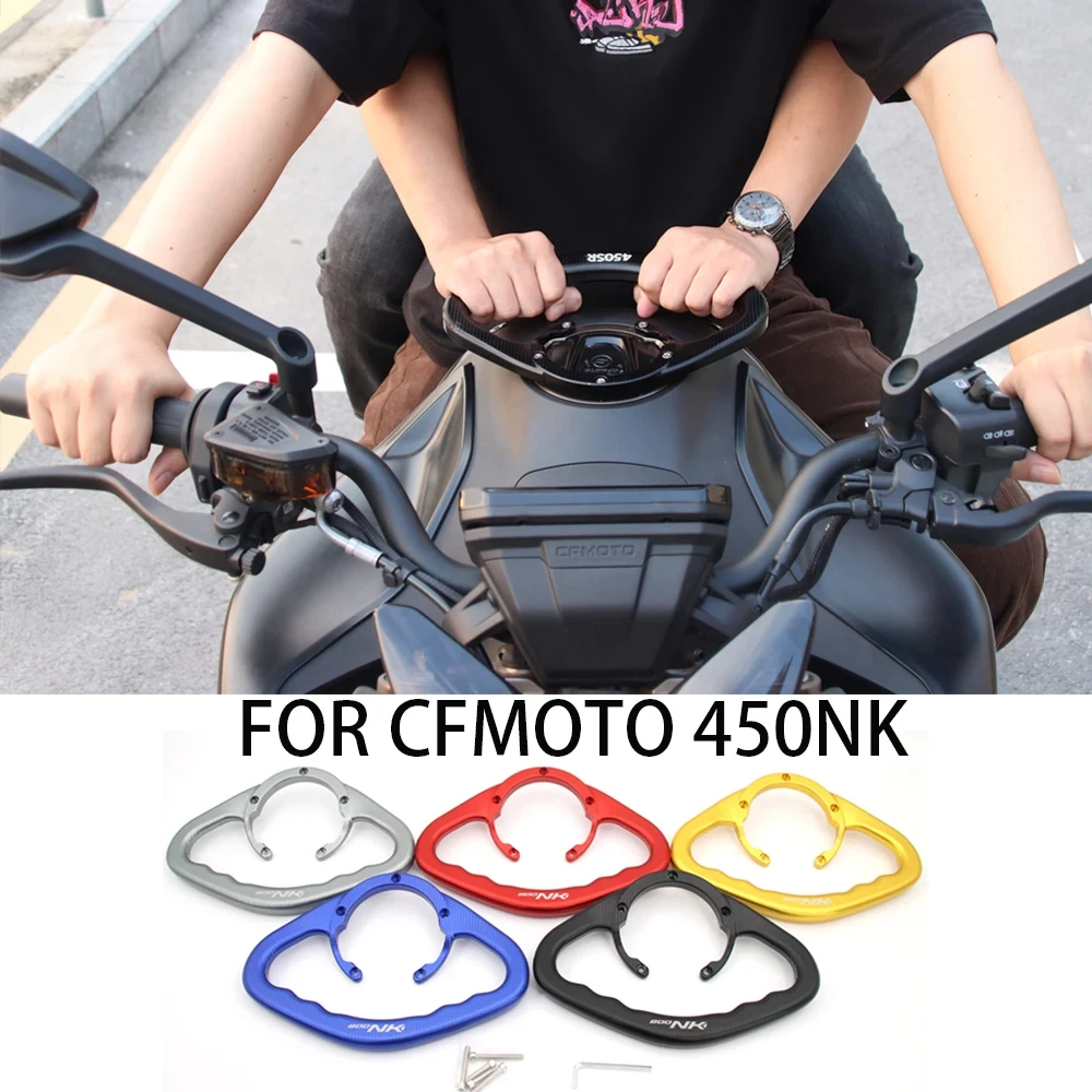 For 2023 CFMOTO 450 NK Motorcycle Modified Fuel Tank Cover Armrest NK450 Passenger Rear Seat Handle Bracket cf moto Accessorie