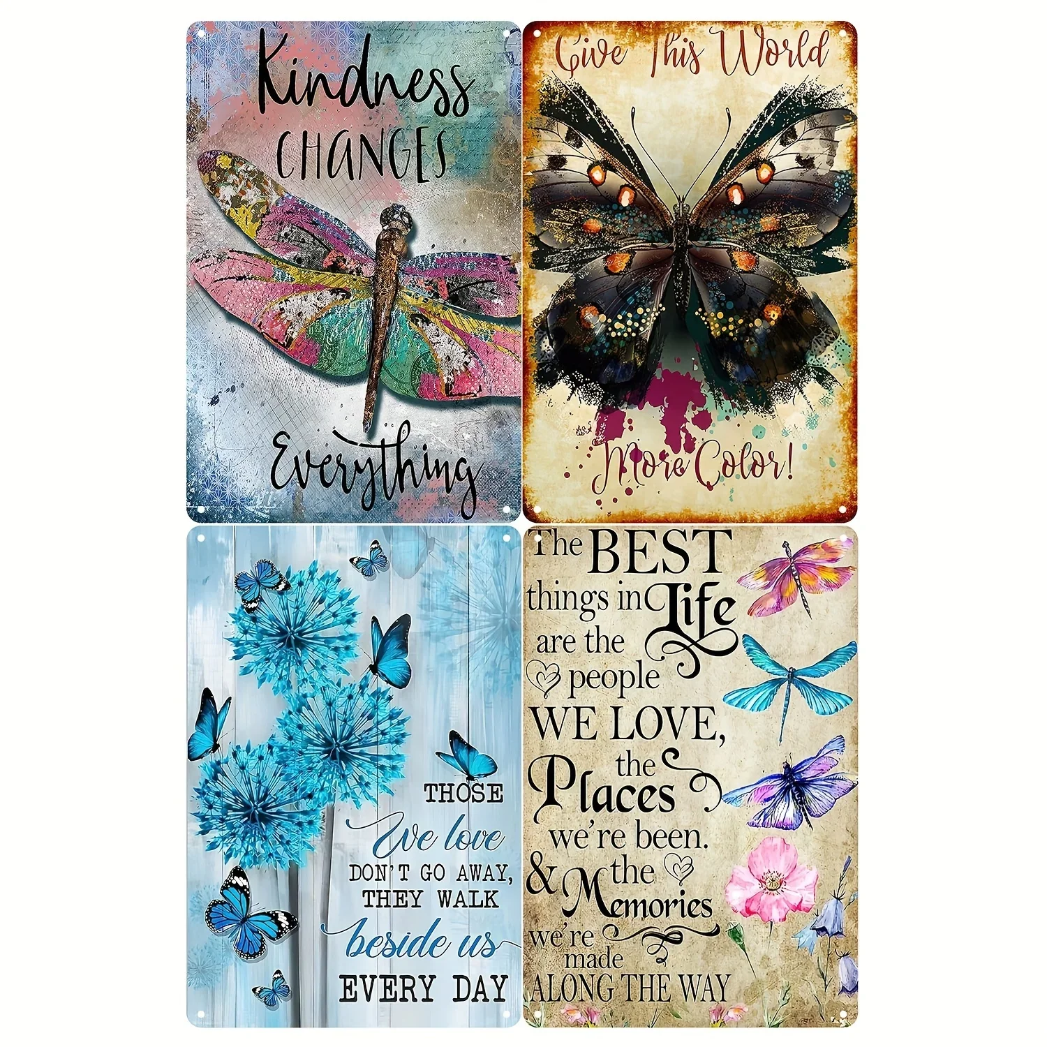 

Retro Metal Tin Sign Butterfly Iron Painting, Wall Art Decor, Vintage Kitchen Garage Cafe Bar Pub Living Room Wall Decor Plaque