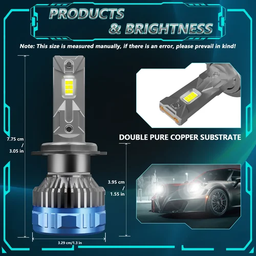 Imagen 2 del producto EAGLEVISION bombilla Led para faros delanteros para coches H4 Turbo Canbus 12v 24v 1800W lámpara de alta potencia HB3 HB4 9012 H1 H4 H7 H11 H13