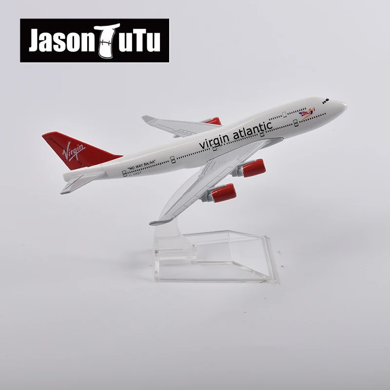 

JASON TUTU 1/400 Scale Diecast Metal Virgin Atlantic Boeing 747 Aircraft Model 16CM Miniature Authentic Collectible Gift