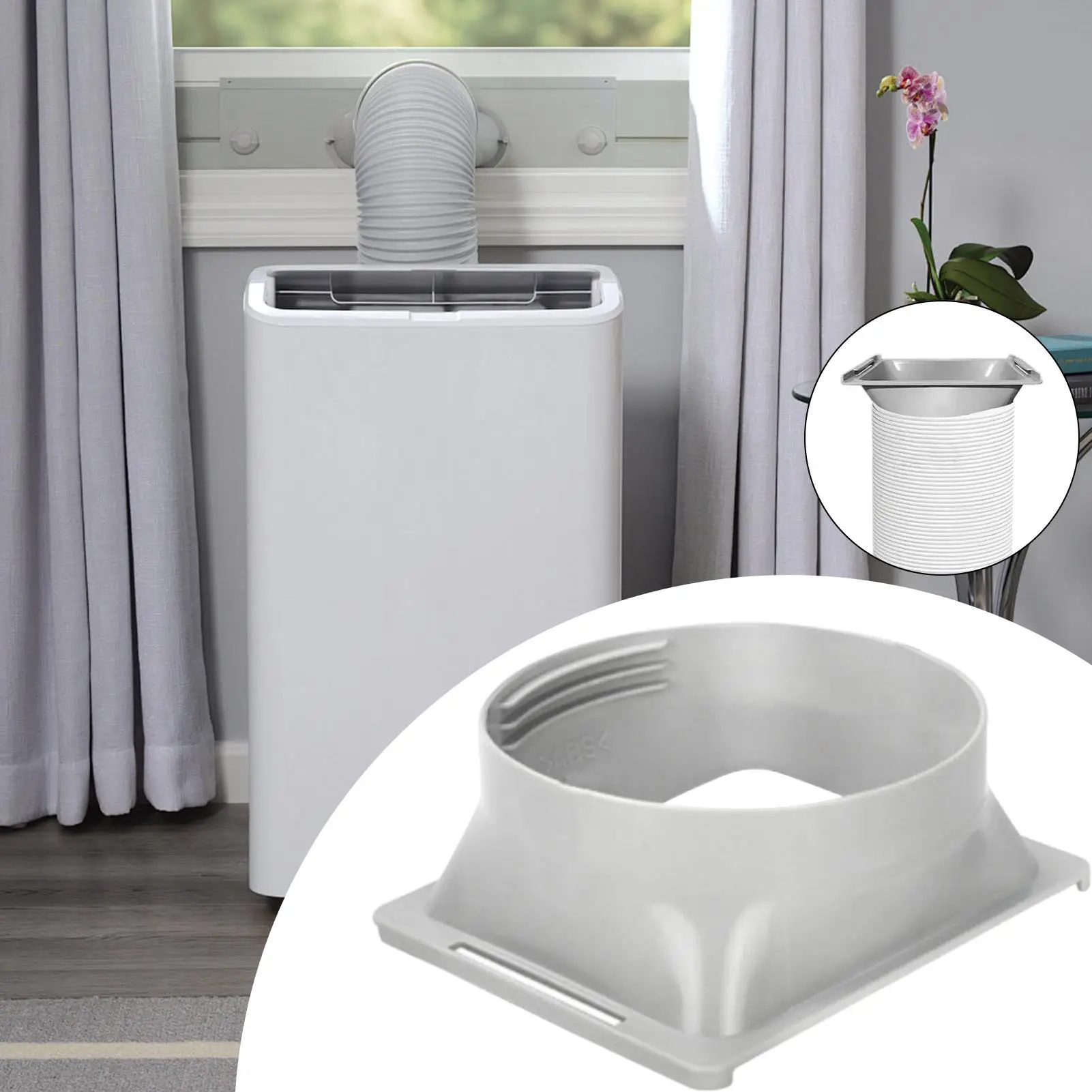Portable AC Exhaust Hose Connector Window Vent Adapter  Heat Resistant Square Universal 5.9 Inch Mobile AC Vent Hose Coupler