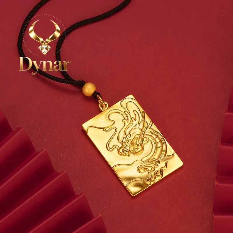 Dynar Jewelry   24K real gold 5D craftsmanship precision Xiangyun Tenglong large pendant 9999 men's domineering dragon label pen