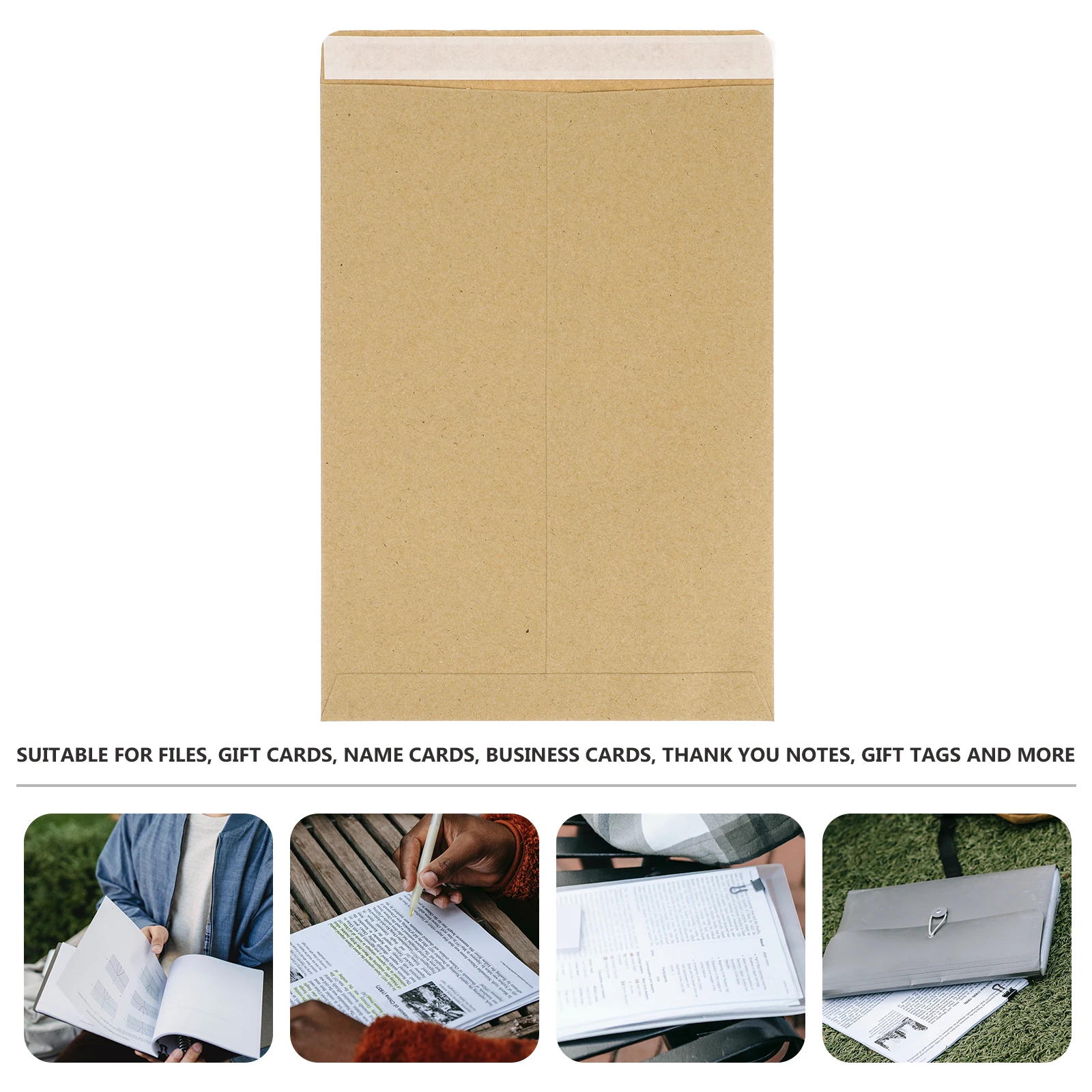 

50Pcs Vintage Kraft Paper Envelopes Matte Finish File Folders for Showers Holidays Name Cards Mailing Needs