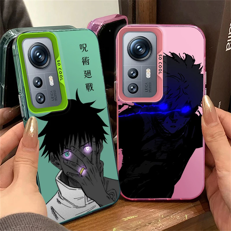 Cartoon J-ujutsu K-aisen For Redmi K60 12 10X 9T 9C 8 A1 A2 Plus 4G Fashion Colorful Silver Phone Case