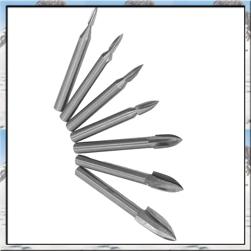 

AA46 7Pcs Engraving Drill Bit 6Mm Shank High Speed Steel Carving Tool For Woodworking