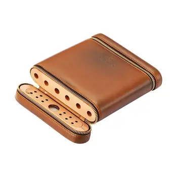 GALINER Přenosný humidor s koženou podšívkou z cedrového dřeva a vestavěným zvlhčovačem, pouzdro na doutníky 8 nejlepší prodej cestovní pouzdra na doutníky - №3