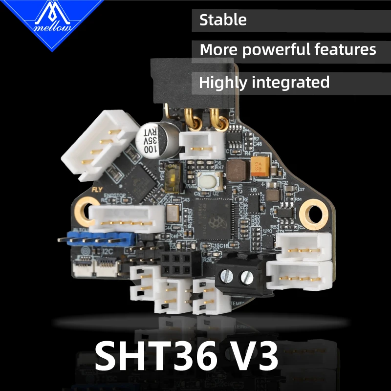 Mellow Fly Klipper Impressora 3D Compatível, Compatível com RRF Canbus, RS232 Board Max Plus LDC1612 Eddy para Motor Nema14 e 17, SHT36 V3