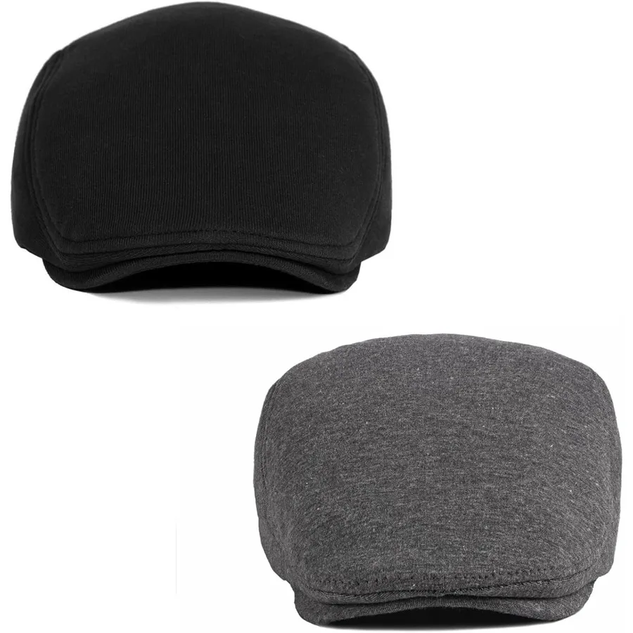 Malaxlx 2 قطعة رجل إمرأة موزع الصحف قبعة مسطحة قبعة البيريه اللبلاب الأيرلندية غاتسبي القيادة قبعة أجرة #3
