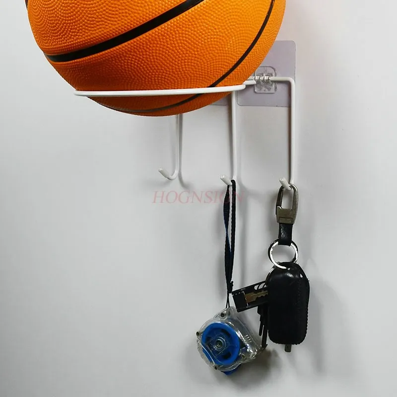 Parede perfuração livre basquete armazenamento rack, basquete net display rack, voleibol de futebol multifuncional parede pendurado rack