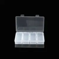 Boîte de rangement en plastique transparent avec 4 séparateurs réglables - Conteneur pour fournitures d'artisanat et de couture avec compartiments amovibles 5