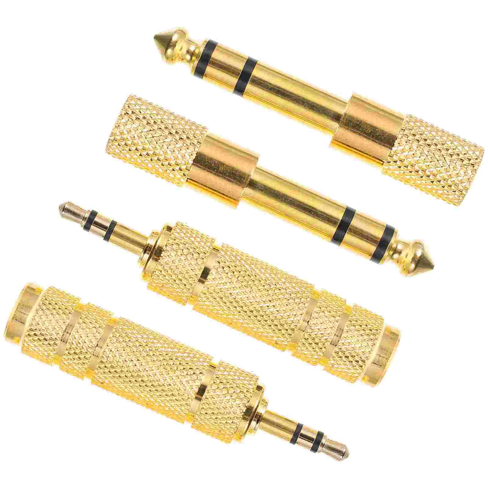 

4 Pcs Adapter Headphone Jack for Earphones Amplifier Microphone Connector Converter Zinc Alloy Audio Headphones