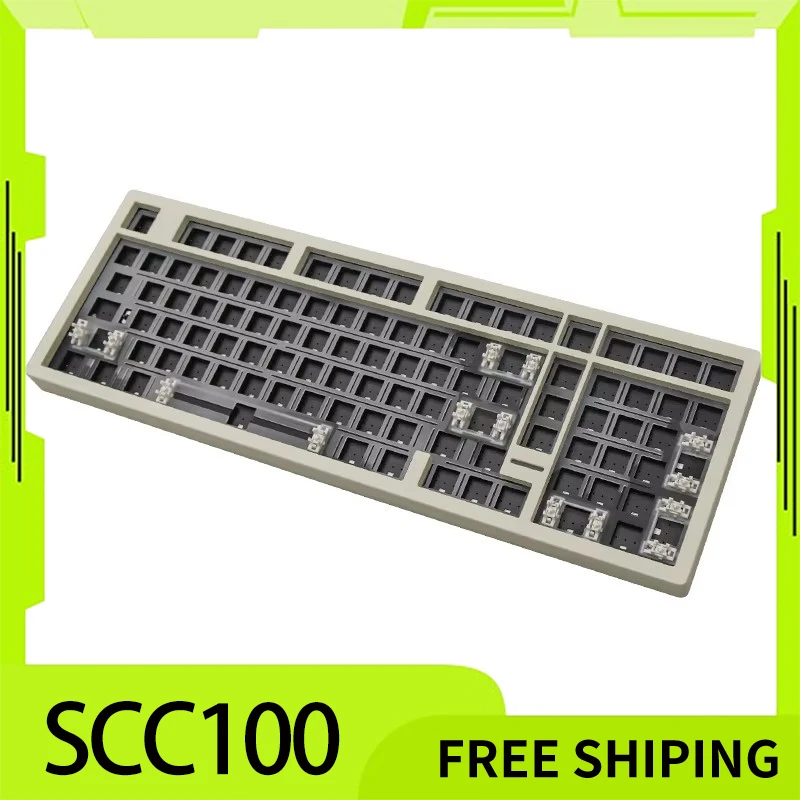 SCC100 Mechanical Keyboard Kit Wireless Tri-mode Gasket Hot-Swap RGB Quick Release Custom 98% Aluminum Office Gaming Keyboard