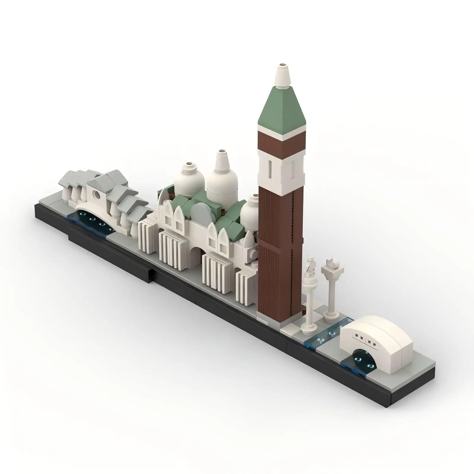 MOC-arquitectura de ciudad creativa, escena del horizonte de Venecia, punto de referencia, modelo de bloques de construcción, rompecabezas para niños, juguetes, adorno de regalo de cumpleaños