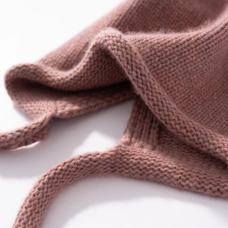 MERRILAMB Hohe Qualität Reinem Kaschmir frauen Winter Dicke Gestrickte Hut Im Freien Weiche Warme Ohrenschützer Aviator Caps Weibliche Bomber Hüte – Detail 20
